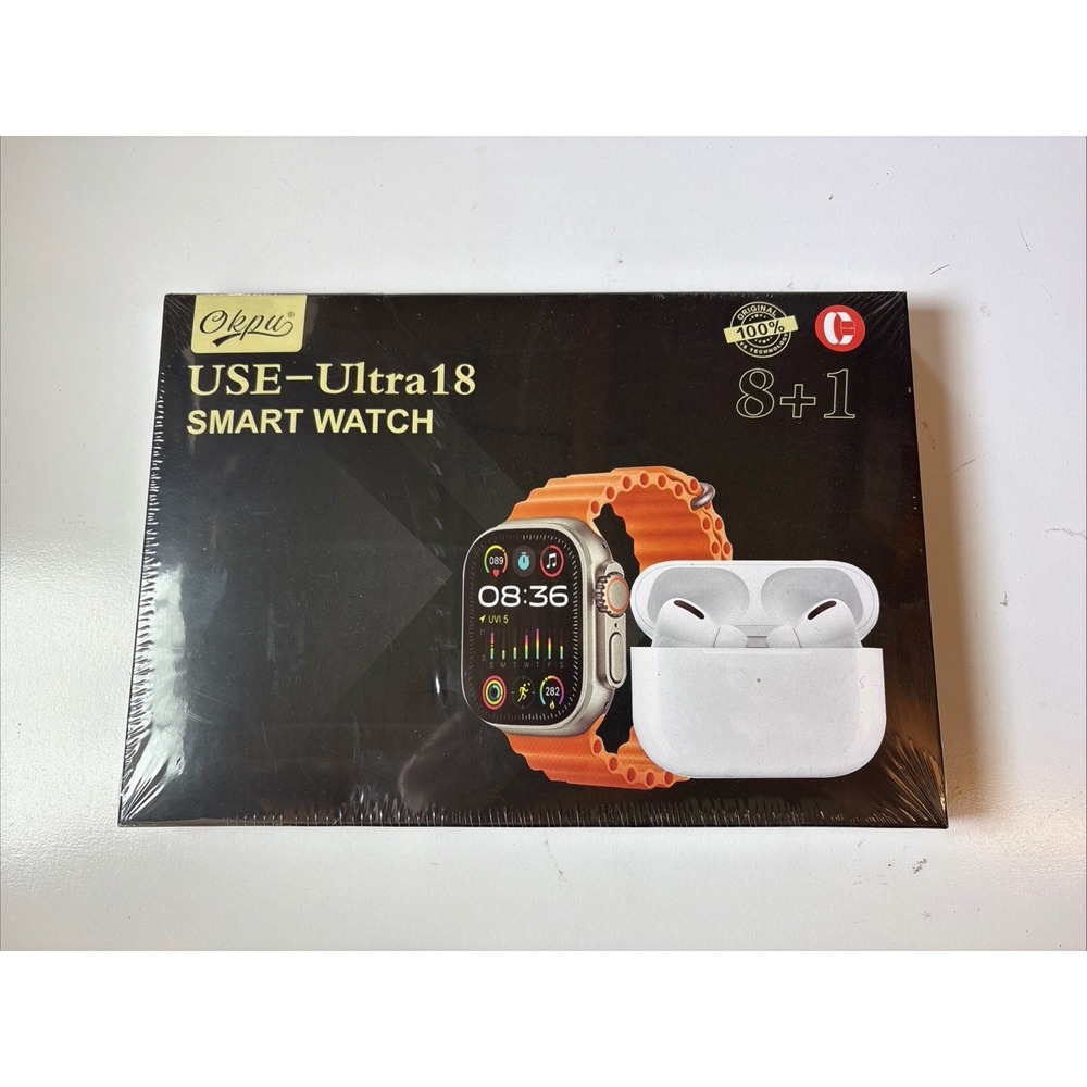 Okpu USE-Ultra18 Smart Watch 8+1 8 Bands Wireless Earbuds NEW Sealed (HK)